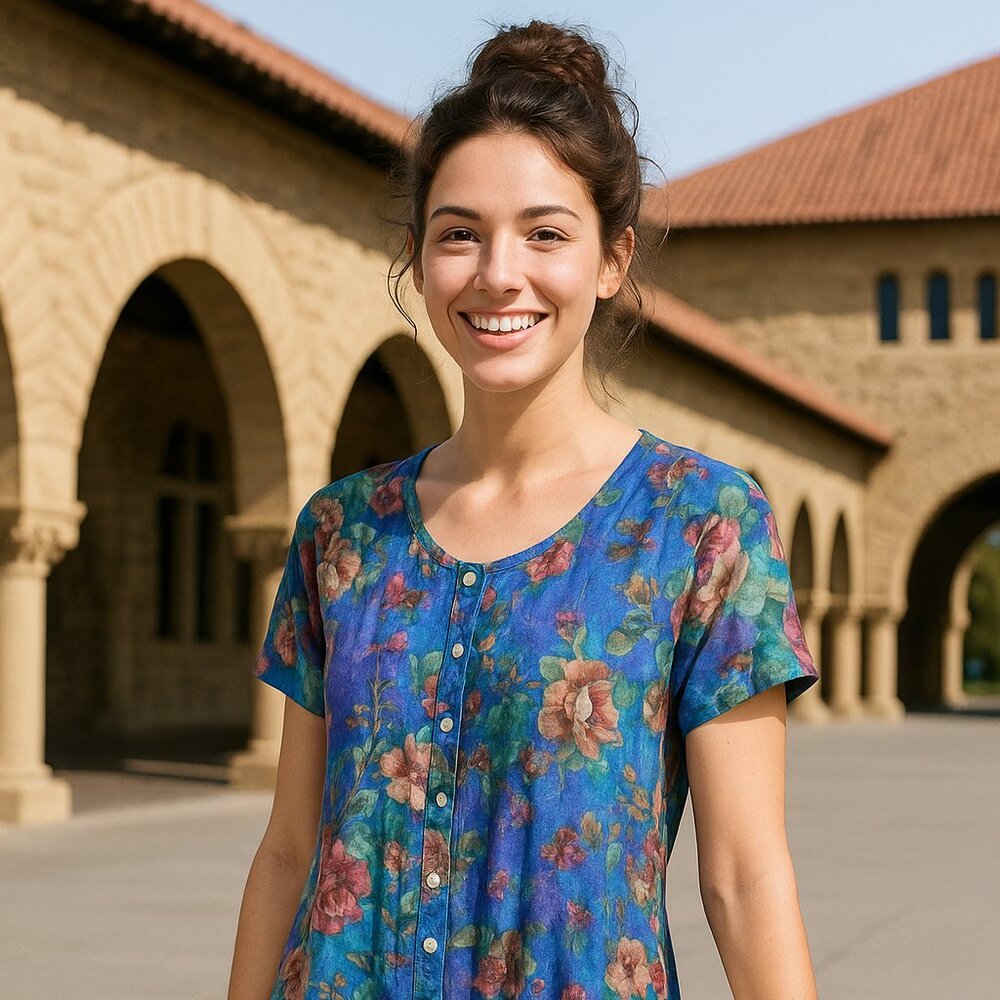 VTG 90's Cottage Core, Boho Coastal Grandma Floral Maxi Dress, Women's L